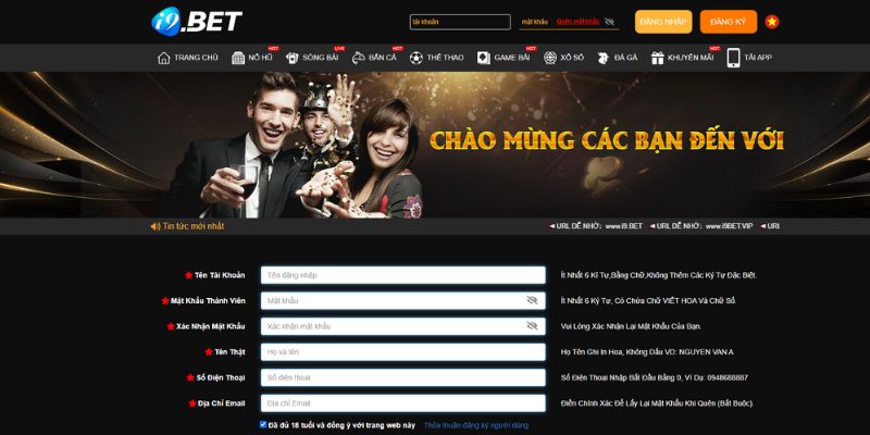 Tham gia tạo tài khoản I9BET đơn giản